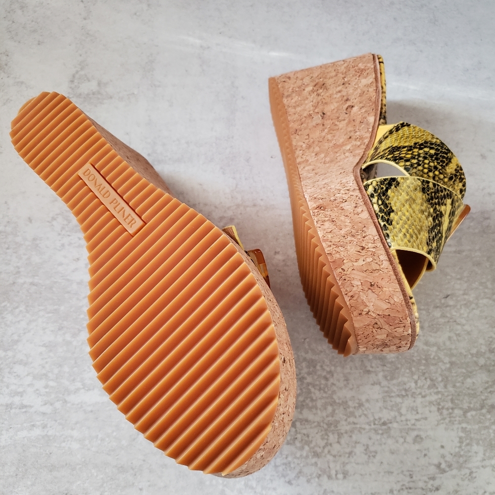 Donald Pliner Python Leather Wedge Platform Cork … - image 7